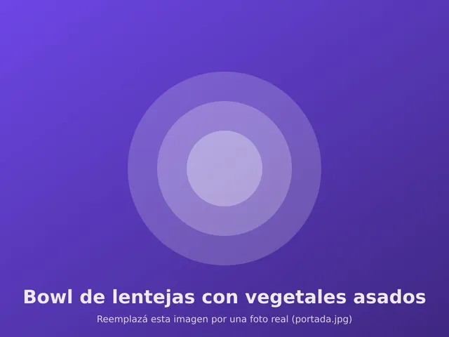 Bowl con lentejas, batata asada, brócoli y salsa de tahini